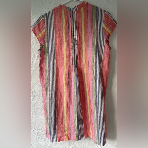 Sundays linen brightly colored striped, cap sleeves, knee length dress;size 1 S - Picture 4 of 5